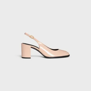 CELINE Lily Perforated Triomphe Slingback i lackat kalvskinn