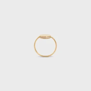 Medaille CELINE-ring i gult guld och diamanter