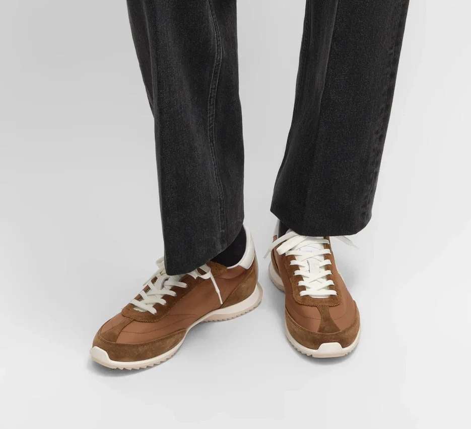 Racer Sneaker i nylon, mocka och kalvskinn - Bild 3