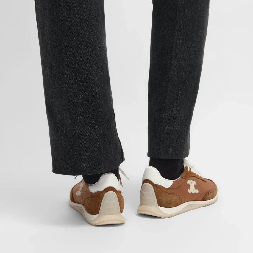 Racer Sneaker i nylon, mocka och kalvskinn - Bild 4