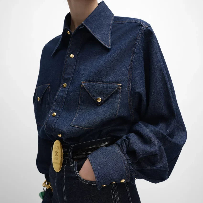skjorta i denim - Bild 6