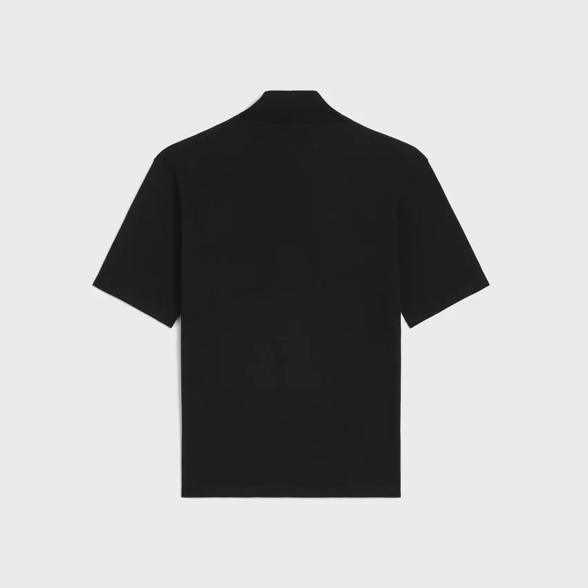 T-shirt med hög hals i bomullsjersey - Bild 3