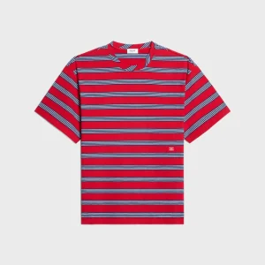 Vanlig T-shirt i randig bomullsjersey